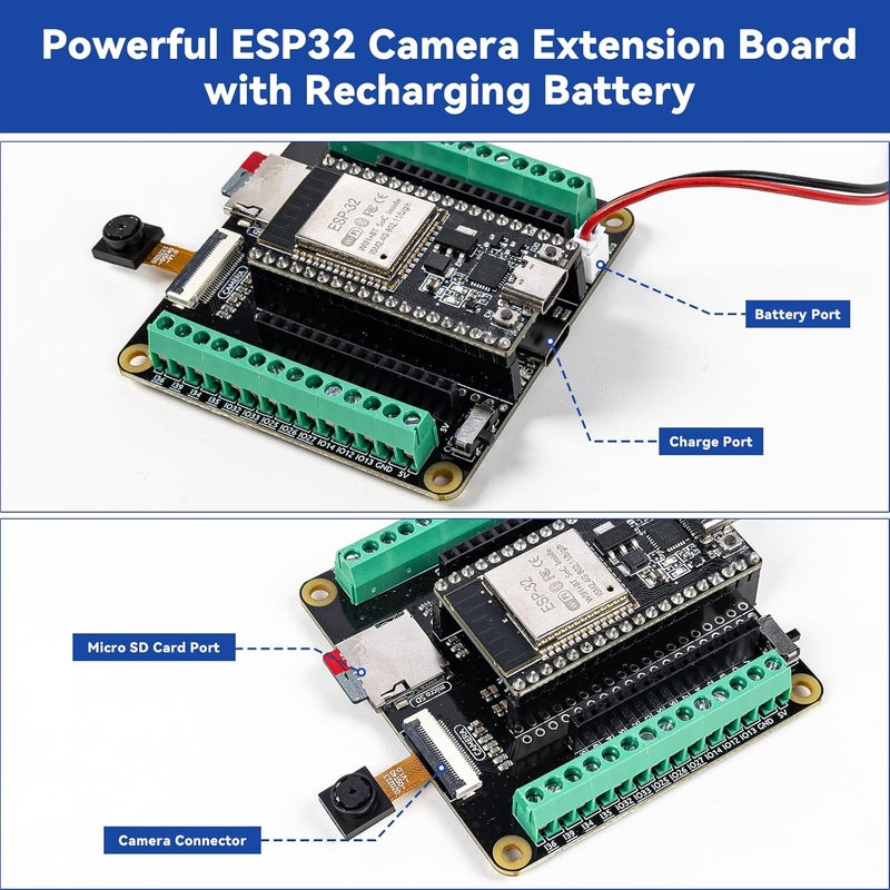 SunFounder ESP32 Ultimate Starter Kit (Compatible with Arduino) ESP32CAM, RoHS Compliant, Python C Scratch, Video Courses, IoT for Beginners Engineers, ESP32 Board & Battery Included - Image 3